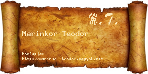 Marinkor Teodor névjegykártya